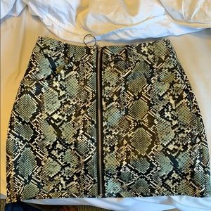 A snakeskin skirt